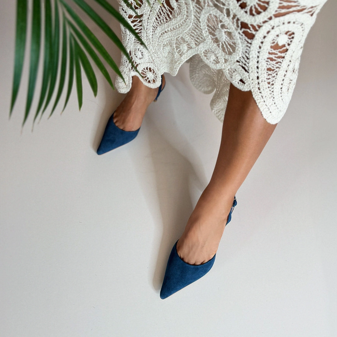 TESORO - camel suede slingback