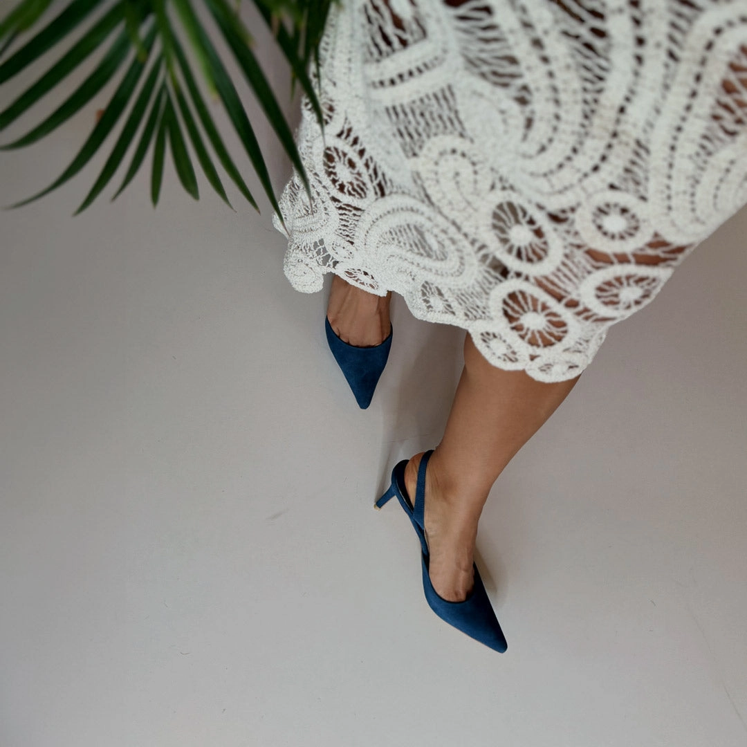TESORO - camel suede slingback