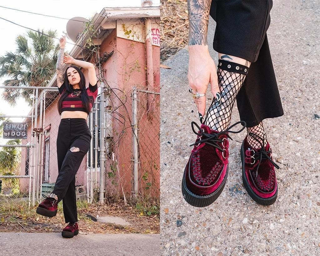 TUK-V8463 Dark Red Velvet Viva Mondo Creepers