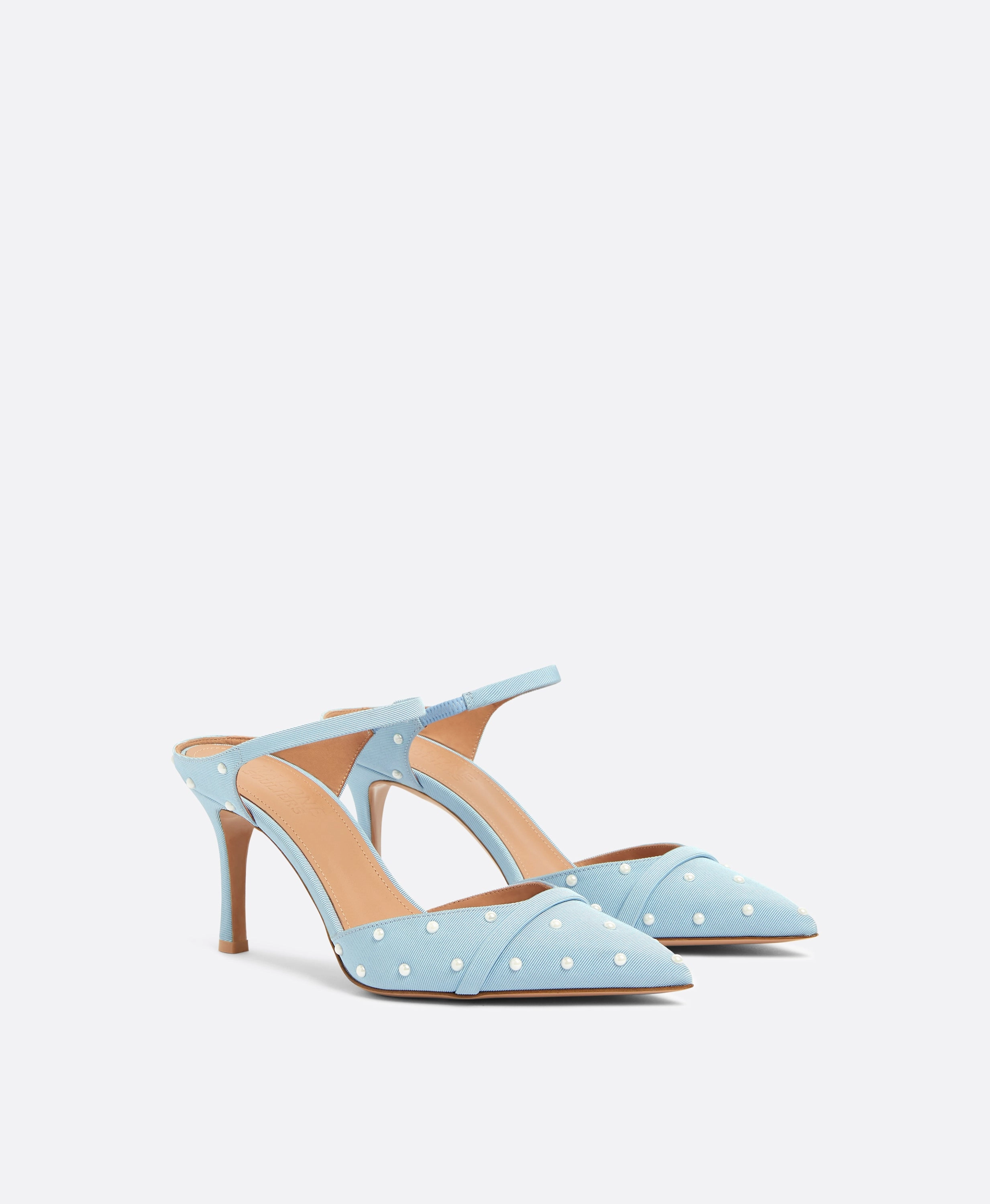 Uma 80 Sky Blue Grosgrain Mules