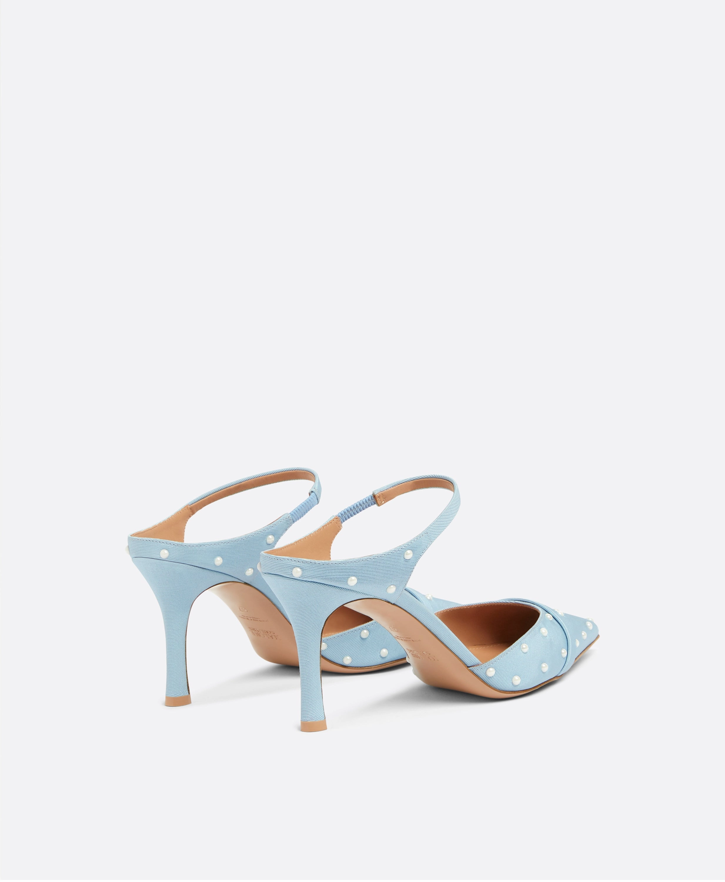 Uma 80 Sky Blue Grosgrain Mules