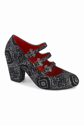 VIVIKA-38 Mary Jane | Black Faux Leather