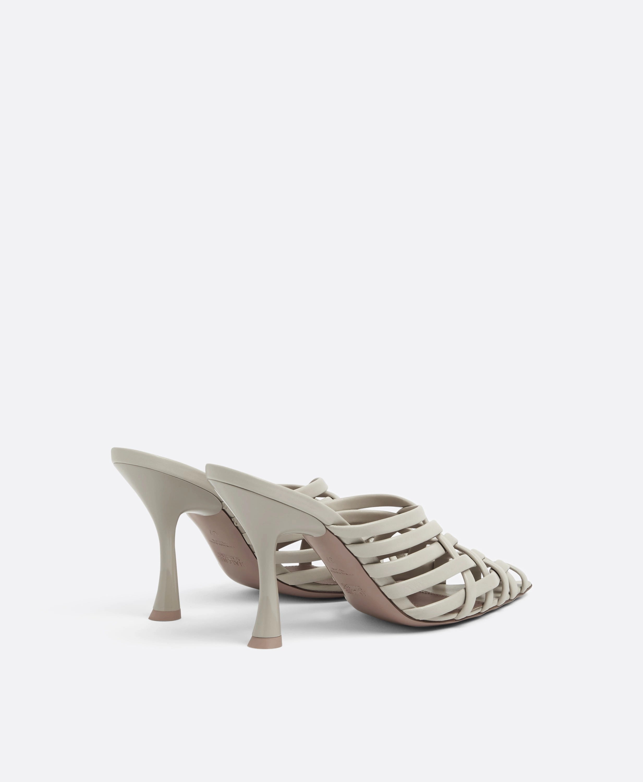 Whitney 90 Grey Leather Mules
