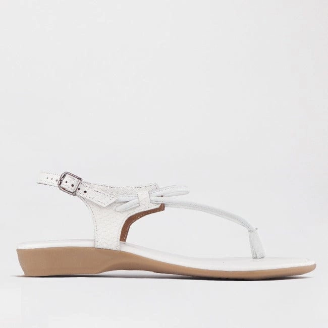Women's Thong Flat Sandal in White Multi - 10732