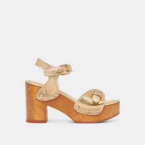 YANDY HEELS GOLD LEATHER