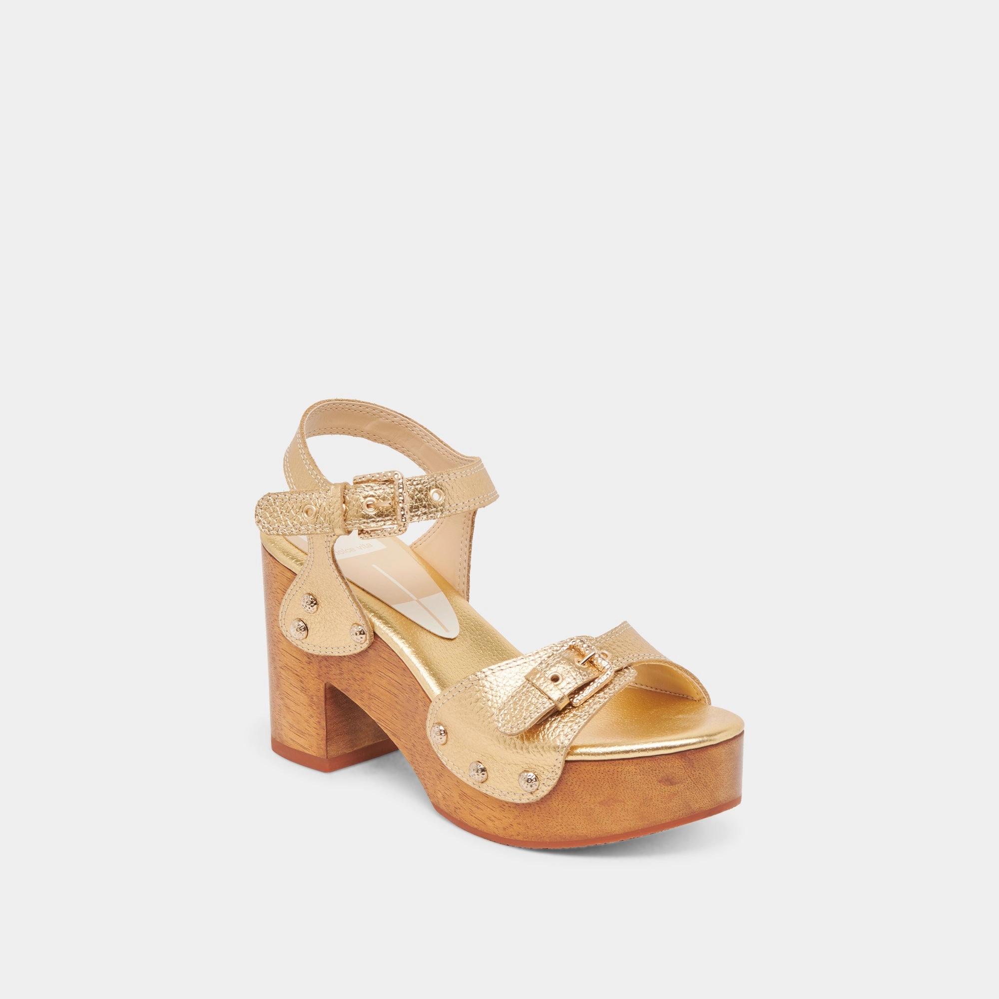 YANDY HEELS GOLD LEATHER