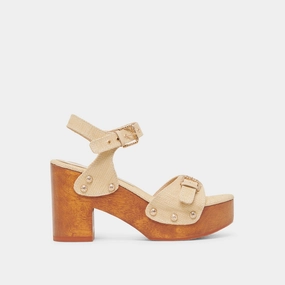 YANDY HEELS LT NATURAL RAFFIA