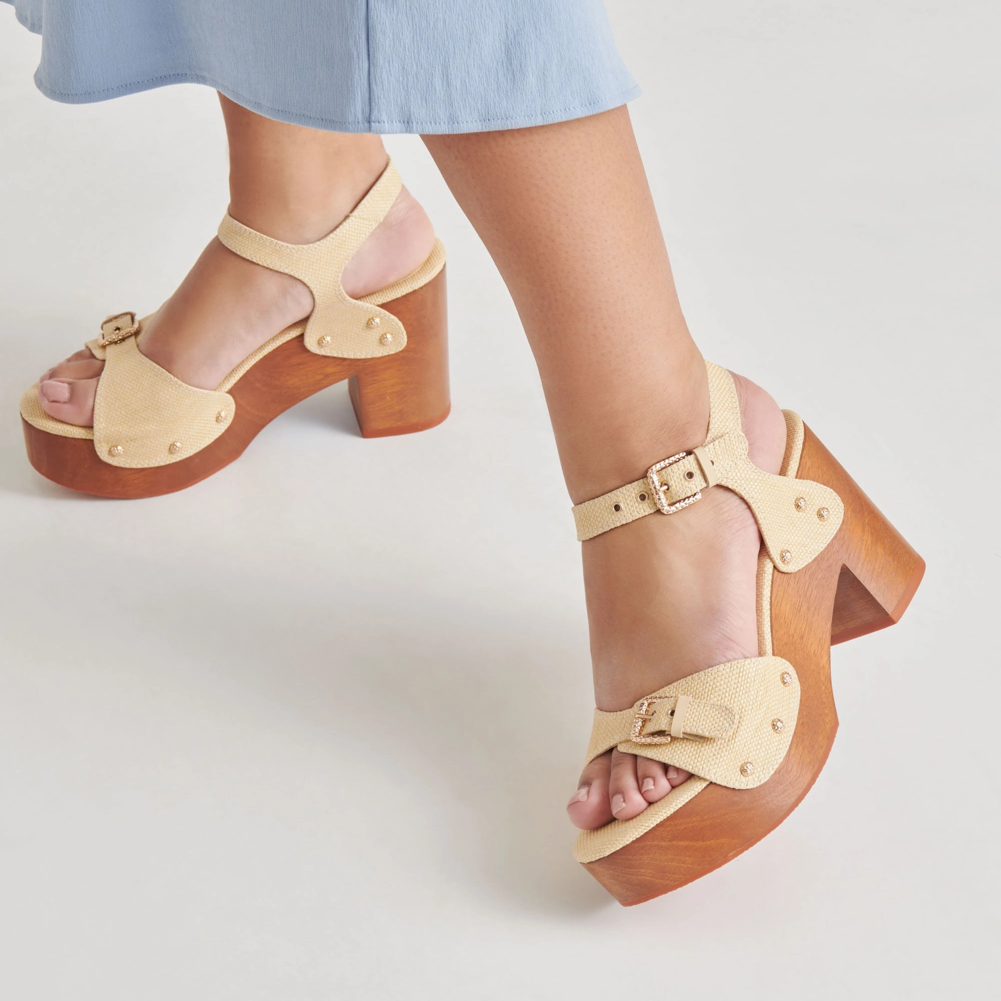 YANDY HEELS LT NATURAL RAFFIA