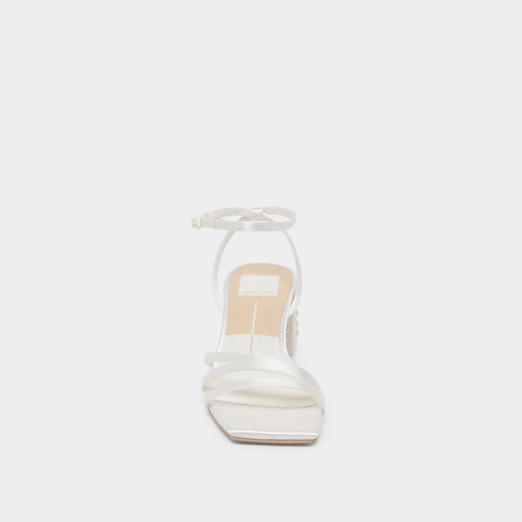 YSABEL PEARL HEELS TRUE WHITE SATIN
